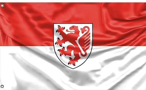 Die Stadt Braunschweig, Flagge Niedersachsen | Einzigartiger Designdruck | Made in EU (90x150 cm)