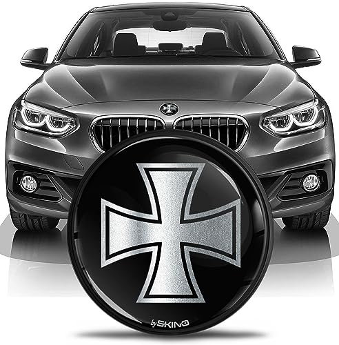 SkinoEu Tuning Emblem für Fronthaube und Kofferraum 82mm Kompatibel mit BMW Emblem 51147057794 Silber EN 20