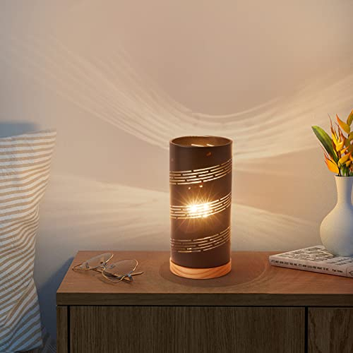 OuXean E27 60W hohle Tischlampe Metallbeleuchtung, Nachtlicht Schreibtischlampe für Schlafzimmer Kinderzimmer Bar Restaurant Büro Home Decor, schwarz (ohne Glühbirne)