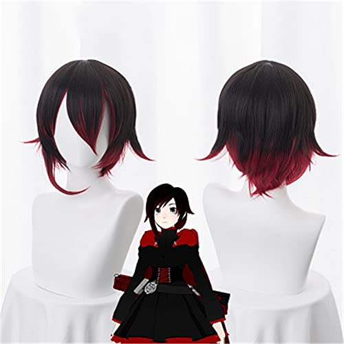 AniRed Trailer Ruby Rose Short Wig Cosplay CostuWomen Men Synthetic Hair Halloween Party Wigs Kuzw025A
