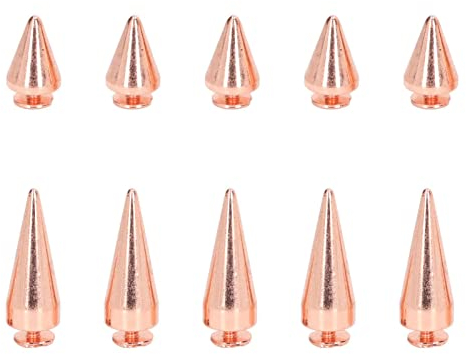 10 Sets Ziernieten Kegel Spikes 10x26mm 10x14mm Metall Gold Punk Nieten Schraubnieten Spitz für DIY Leder Handwerk, Partykleid Dekoration, Punk Style Bekleidungs Zubehör