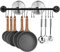 Yagosodee Utensilios de Cocina del Soporte de la pared, Barra Colgante para Sartenes y Cacerolas, Soporte de Tubo para Sartenes, Colgador de Utensilios de Cocina Industrial Montado en la Pared, Negro