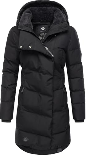 Ragwear Damen Wintermantel Pavla, wasserdichter Steppmantel, vegan | Länge: oberschenkellang | Wärmegrad 3 von 3 – wärmende Wattierung | wasserdicht & atmungsaktiv | Kapuze mit Fleecefutter