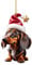Yajimsa Dackel Hund Für Den Weihnachtsbaum | Weihnachtsbaumschmuck Aus Acryl | Auto-Aufhänger Baumschmuck | Weihnachtsbaum Anhänger Weihnachtsschmuck | Weihnachten Deko Auto Anhänger