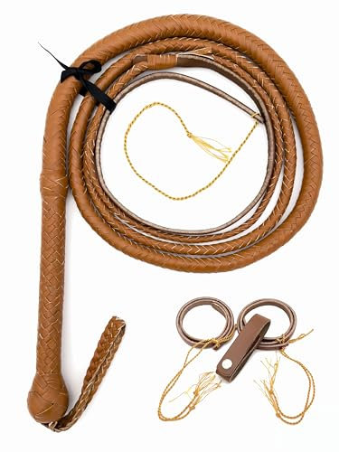 Generisch Bullwhip Fouet en Cuir de Marron Clair/Marron Clair 91 cm
