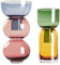 Cloudnola Wendbare Glas-Blumenvase und Knospenvase, 2er-Set, Rosa & Blau und Grün & Gelb, für Zuhause, Hochzeit und Veranstaltungsdekoration