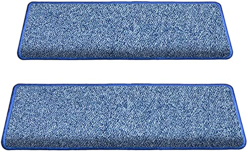 MyrRhe rutschfeste quadratische Teppich-Treppenstufen – Blau, Innen/Außen, selbstklebend, Sisal-Optik, 65 x 24 cm – 2er-Set