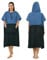 Zingtto Surf Poncho Wickelmantel, extra groß, dick, Handtuch-Poncho für Damen und Herren, mit Kapuzentasche für Strand, Schwimmen, 104,1 x 83,8 cm, Schwarz / Blau