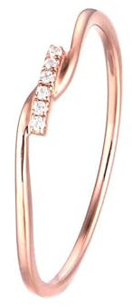 Ayoiow Anello Oro Rosa Bianco 18K Donna Anello Sottile Fede Nuziale Donna