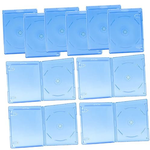 Transparente CD Hüllen aus Kunststoff, 10 Stück, Blau, Tragbar