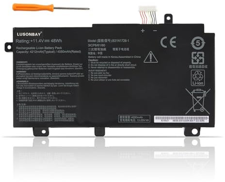 LUSONBAY B31N1726 Laptop Battery Replacement for ASUS TUF Gaming FX504 FX504G FX504GD FX505GE FX505GD FX505GM FX80 FX80G FX80GD FX80GE FX80GM FX86 FX86FE FX86FM 11.4V/48Wh