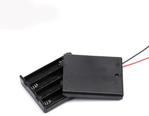 1PCS Enclosed AAA x 4 Battery Holder Case with Cover, ON/OFF Switch Plastic Battery Storage Box Container Organizer with Switch Wires