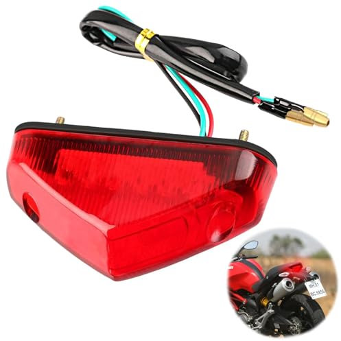 LEIBOCHAO Feu Arriere Moto, Feu Arrière de Frein de Moto, 12 LED Moto Feu Arrière Signal Lumière de Freinage Stop, Cours D'exécution Feu Arrière Universel pour Motos ATV Dirt Bike Scooter