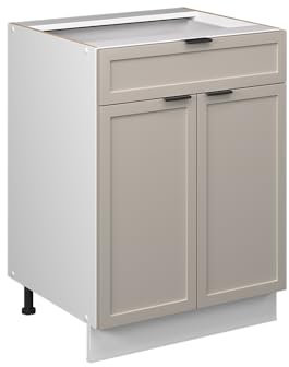 Vicco Küchenschränke Fame-Line, GrauBeige, 60 cm mit Schublade, ohne Arbeitsplatte
