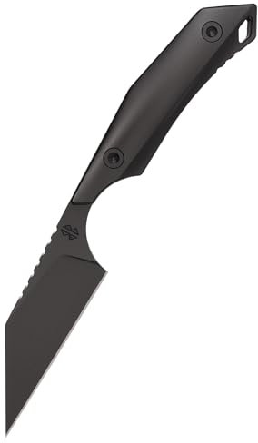 Berserk Blades - RAK - Feststehendes Sax Messer - Neck-Knife - Sheepsfoot Klinge - ca. 7,5 cm Klingenlänge - inkl. Kydex Scheide und Kette (Schwarz)