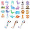 TAIHOBO 1500 Stück Sticker Kinder Dinosaurier Tiermuster, Süße Dino Sticker Tiere, 24 Muster Belohnungssticker, Selbstklebend Aufkleber Tiere für Scrapbooks Tassen Computern Handyhüllen Hefte Fenster