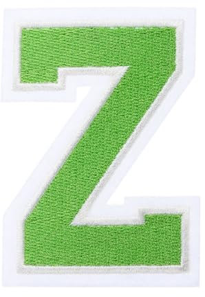 sourcing map Iron on Letter Patches, 3 Inch Letter Z, Iron on Letter Patches Large, Embroidered Letter Patches Applique Patches Iron on for Clothes Hats, Green