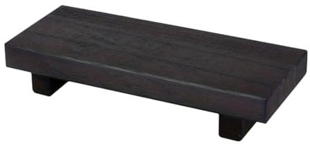 FLCPJGV Porte-Savon sur Pied en Bois, Plateau de présentation en Bois, rehausseur en Bois pour Table et Maison, Noir