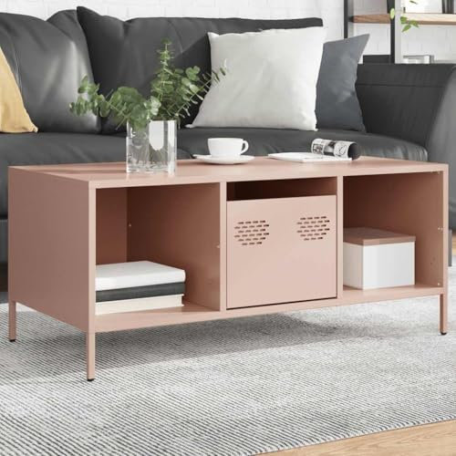 AJJHUUKI Meubles d'extérieur Table basse Rose 101,5 x 50 x 43,5 cm