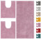 Home Tresor - Set Tappeti Bagno 3 Pezzi per Wc e Bidet, Parure Completo Microfibra Morbido Antiscivolo Assorbente Giro Water Shaggy - Rosa