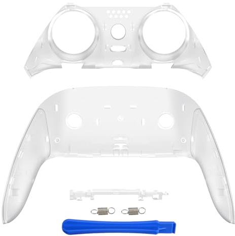 eXtremeRate Decorative Trim Top Bottom, Compatible with PS5 Edge Controller, DIY Replacement, Front and Back, Clip Shell, Glows in the Dark, Green Plates, Compatible with PS5 Edge Controller