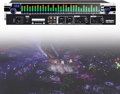 vnrutkou Égaliseur Graphique 31 Bandes Processeur Audio Professionnel avec Affichage du Spectre Égaliseur numérique pour Studio d'enregistrement et système de sonorisation