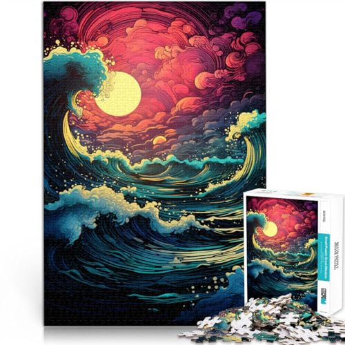 Puzzle für Erwachsene mit 1000 Teilen Psychedelic Space Wave schwieriges Puzzle zur Heimdekoration für Teenager ab 14 Jahren 50x75cm