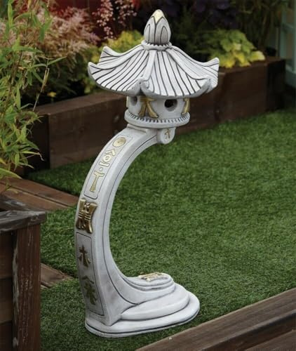 OLOMA Pagoden-Skulptur aus Beton, Steinlaterne, Pagode, Statue, Outdoor, Kurve, Pagode, Ornament, großer Tempel, Ornament, Pagodenliebhaber, Geschenk, Haustür-Dekoration, handgefertigt, Pagode