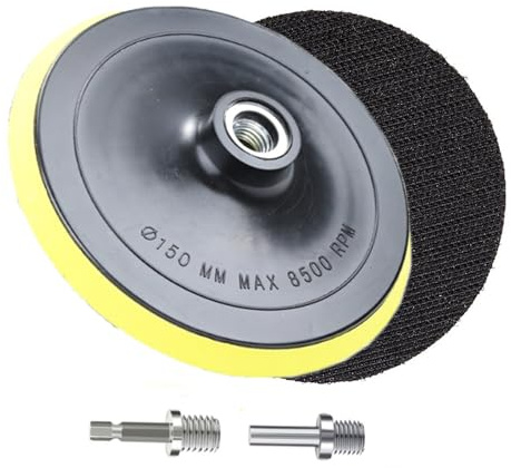 HOTCKB 2 Pieces Hook and Loop Backing Pads 150mm Sanding Buffing Plate | 6 Inch Sanding Pad with M14 Threaded Drill Adapter,Sanding Disc Pad for Grinder Tool,Sander Buffer Polisher,Angle Grinder