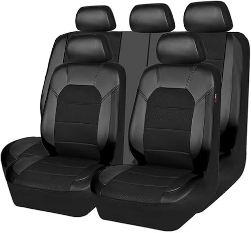 9 Stück Auto Sitzbezüge für Ford Kuga 2019 2020 2021 2022 2023 2024 2025, Allwetter rutschfest Wasserdicht Atmungsaktiv Schonbezug Sitzkissenschutz Set,Black
