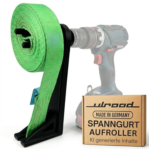 ULROAD Spanngurtaufroller für Akkuschrauber Spanngurt Aufwickler Aufroller Tool Werkzeug Zurrgurtaufroller Gurtwickler Roller Wickler für Ratschenspanngurt Zurrgurt