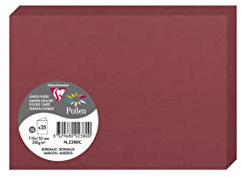 Clairefontaine 2380C Packung mit 25 Doppelkarten Pollen, 210g, in Format C6, 110 x 155mm, bordeaux
