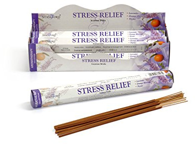 STAMFORD INC. 37113 Stress Relief Incense Sticks, 20 Sticks x 6 Packs