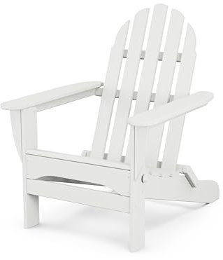 Polywood AD5030WH Klassischer Adirondack-Klappstuhl, Weiß, 90,7 x 73,7 x 90,7 cm