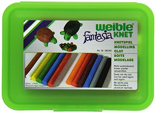 Weiblespiele 08340-2 - Schul-Knetbox mit 12 Rollen Knetmasse, grün