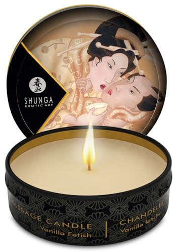 Shunga Japanese Massage Candle, Vanilla, Couples Valentines, 1 Ounce
