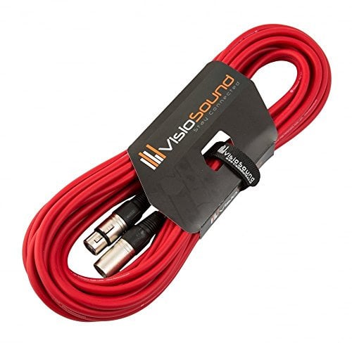 Male to Female XLR Mic Lead/Balanced Microphone/Mic Patch Cable / 7 Colours 10m Red