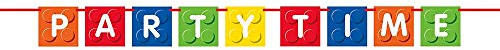 Building Blocks Party Time Multicolor Banner (1.8 meters) 1 Piece - Perfect Party Decoration for Your Little Builder's Celebration
