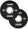 Suprfit Mini PU Bumper Plates - gummiertes Hantelscheiben Paar für Techniktraining mit der Hantelstange, Gewicht: 2 x 1,25 kg, Stahlring mit 50 mm Durchmesser, Farbe: Schwarz