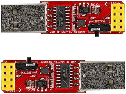 Stemedu 2 x USB auf ESP-01 ESP8266 Adapter, WLAN-Modul Wi-Fi CH340G Programmer, UART-PORG, 4,5-5,5 V, 115200 Baudrate