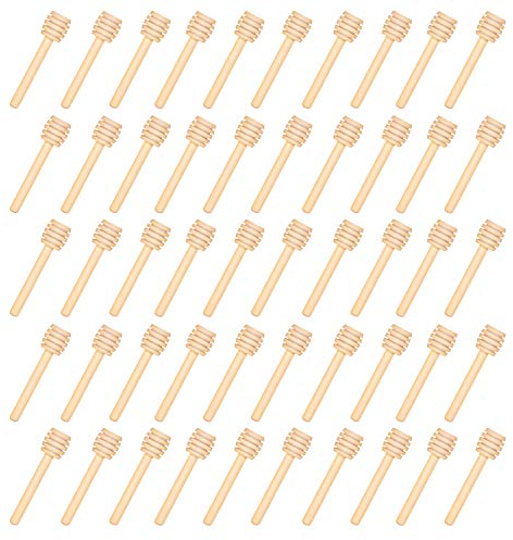 150 Pack 3 Inch Mini Wood Honey Dipper Sticks, Individually Wrapped, Server for Honey Jar Dispense Drizzle Honey