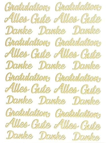 Ideen mit Herz 3-D Sticker Deluxe | Zur Hochzeit, verschiedene Hochzeitsmotive | Erhabene Aufkleber | Bogengröße: 21 x 30 cm (Gratulationen | gold)