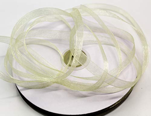 CaPiSo 10mm Organzaband Schleifenband Geschenkband Chiffonband Organza (Creme, 100m)