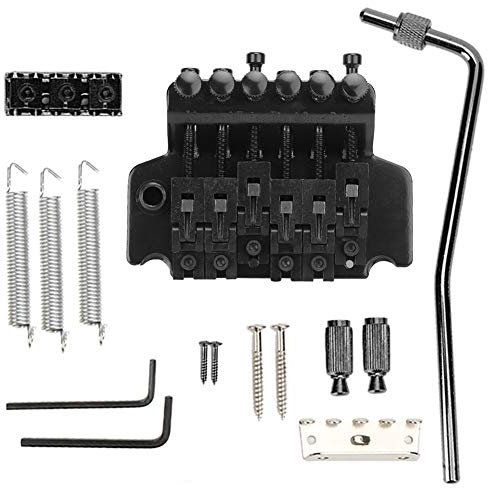 Sistema di ponte tremolo per chitarra, stabile stabilizzatore a molla per chitarra, dimensioni compatte pratico metallo cromato argento appassionato di musica da concerto insegnamento della(black)