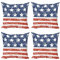 ABAKUHAUS Amerika Kissenbezug Set (4 Stück), Flagge mit Grunge-Effekt, moderner doppelseitiger Digitaldruck, 40 cm, Rot-Blau und Weiß