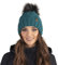 VIVISENCE Wintermütze Mit Bommel Damen Perfekte Passform Warmes Strickmütze Herbst Frauen Mütze Für Winter Aufgerolltem Design Für Extra Wärme Ideal Für Kalte Wintertage, Dunkeltürkis,Einheitsgröße