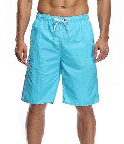 Ni_ka Short De Bain Homme Pantalon Taille Elastique De Plage D'éTé Pantalon De Surf Short Ample Noir Rose Taille S à 4XL