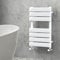 NRG Designer Bathroom Flat Panel Heated Towel Rail Radiator Modern Central Heating Warmer Wall Mounted Ladder Rad 650×400mm Gloss White