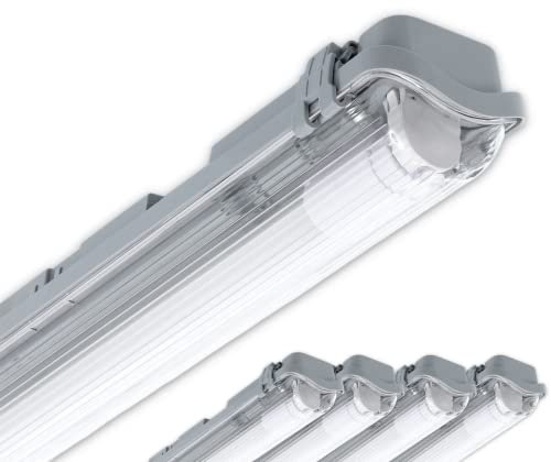 CLAR - LED-Leuchtstoffröhrenersatz 10W, Feuchtraumleuchte 60cm mit 1x Röhre (Ohne Leuchtmittel), Tageslichtlampe (Pack 5)