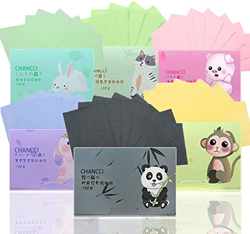 Blotting Paper, 600 PCS Löschpapier Zum Bügeln, Oil Control Paper, Blottpapier Für Fettige Hautpflege, Blottpapier Gesicht Für Männer Und Frauen, Geeignet für öLige Haut (6-Stil)